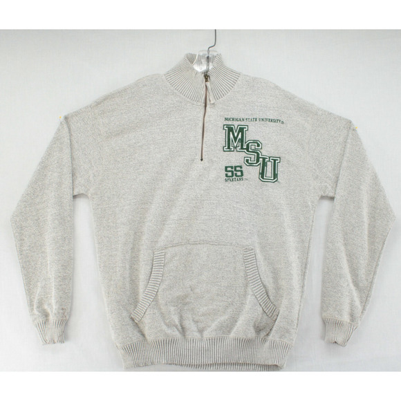 NWT Michigan State University Spartans Sweater Men's Large Gray Vintage Pullover - Picture 1 of 8